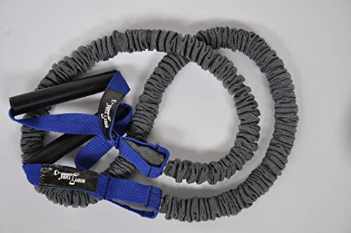 DITTMANN Premium BodyTube Expander Fitnessband Nylonummantelung blau/extra stark