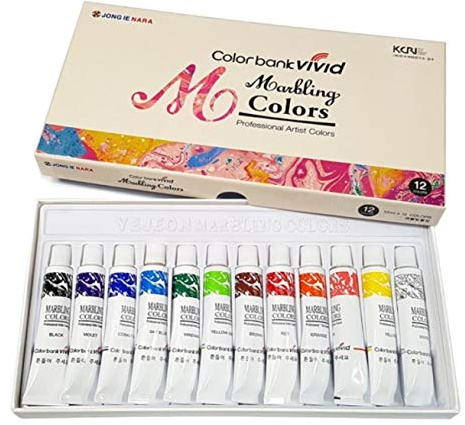 Water marbling Paint 12 Colors Tube Set/ 12ml Marble kit