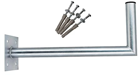 PremiumX 60cm Wandhalter Ø 48mm Stahl verzinkt SAT Antenne Wandhalterung Wand Montage Halter Wandabstand 60 cm Schrauben für Wand Montage
