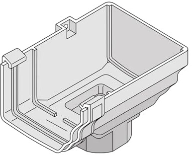 Marley Classic PVCu Gutter Stopend Outlet (Right) - White