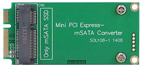 Bewinner Adapterkarte, 3x5cm mSATA Adapter auf 3x7cm PCI-e SATA SSD S101 900 901 900A T91 Riser Karte für Eee PC 1000, Adapterkonverter für PC Laptop