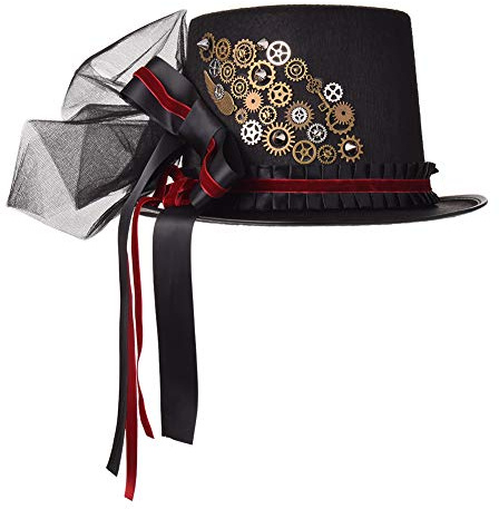 COSDREAMER Unisex Steampunk Zylinder Halloween Kostüm Hut mit Brille Schwarz