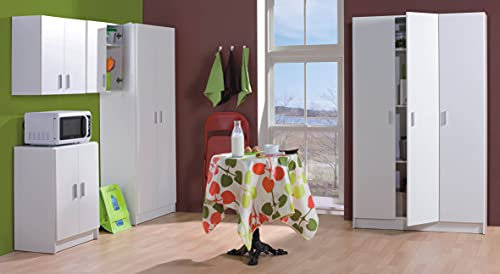 Miroytengo Pack Armarios Bianca Color Blanco Cocina Despensa Cuarto Colada Muebles Auxiliares Multiusos Almacenaje