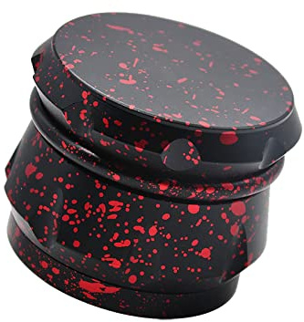 Vgzsyomqib Herb Grinder Aluminium 63mm Crusher Mühle Groß Metall 4-teilig für Gewürze, Kaffee und Kräuter - Edelstahl Mill Set mit Pollen Scraper - Schwarz Rot