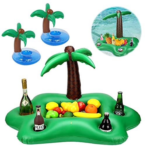 Hinchables Posavasos Piscina, 3 Piezas Juego de Portavasos Inflable, Soporte Inflable para Bebidas, Flotador Inflable Posavasos para Bebidas, Posavasos Piscina, para Fiestas, Vacaciones, Baño