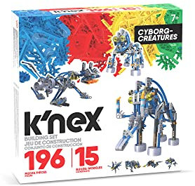 K'Nex Set Da Costruzione Creature Cyborg, Basic Fun, 12643, Kit educativo STEM 196 pezzi / 15 modelli, ingegneria per bambini, giocattoli per costruzioni per bambini dagli 8 anni in su