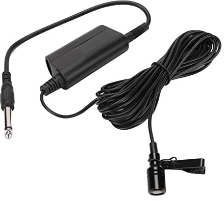 Wired Lavalier, Lapel Clip On Microphone Noise Canceling Omnidirectional Condenser Lapel Mic, with 6.5mm Jack, for Podcast, Speech, Interviews