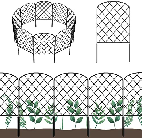 OUSHENG 25 Pack Decorative Garden Fence, Total 27ft(L) x 24in(H) Animal Barrier Border, Rustproof Metal Wire Section Edging Fencing Panel for Outdoor Patio Garden Yard, Arched