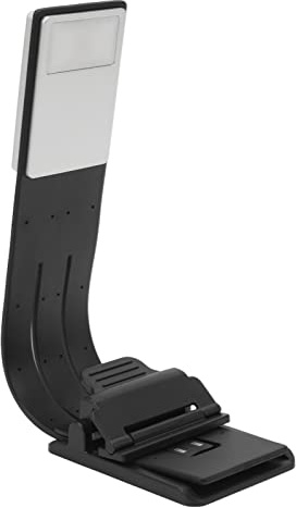 Cosiki Luz de Lectura de Libro con Clip, Brillo Uniforme, Lámpara de Lectura con Clip de Atenuación Continua, Ultrafina, Plástico de 3 Colores, 250mAh para Oficina
