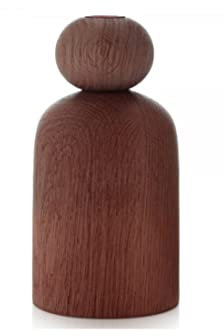 Applicata Shape Ball vase, Smoked Oak, H 19 cm x Ø 10 cm