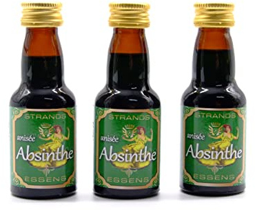 Absinthe 3x25 ml - sans alcool, Essence de Vodka, Arôme pour gâteau, Arôme d'anis et d'absinthe