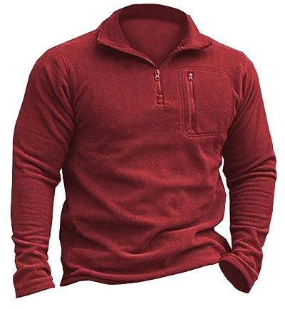 Beotyshow Herren Fleecepullover Militär Outdoor Fleecejacke Taktisch Sweatshirt Trekking Jacke Männer Half Zip Pullover Microfleece Sweatpullover
