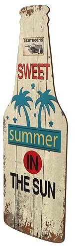 Cabilock Bierflaschen-Ornament aus Holz Vintage Wanddeko Hawaii-Party-flaschenhänger Retro-Design für Zuhause Bars und Feste