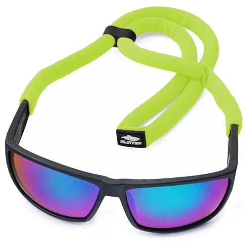 Pilotfish Floating Sunglasses Strap, Adjustable, Waterproof, High Visibility, Neoprene Holder for Men & Women (Yellow)