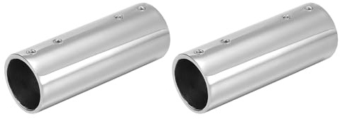 QUARKZMAN 2 Stück Gerader Rohrverbinder 316 Edelstahl 100mm Länge | 2-Wege Handlaufrohrverbinder, Für 1-3/16(30mm OD Handlauf Geländer