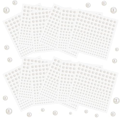 Naler Perlen Selbstklebend DIY Halbperlen Selbstklebend (1830, weiß)