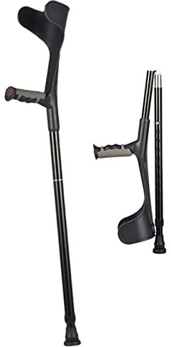 HIARAN Aluminium-Unterarmgehstützen, Gehstock, höhenverstellbare Gehstöcke für Senioren, Senioren und Behinderte, für Körpergröße 140-185 cm, Schwarz/Grau, Einzel-Uni Lucky Star