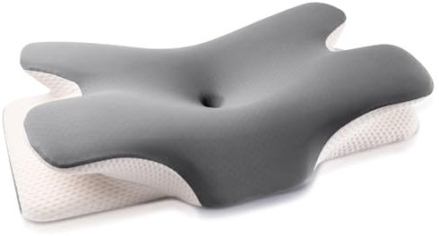 MULISOFT Memory Foam Kissen, bequemes Kopfkissen, stützendes Nackenkissen, ergonomisches Seitenschläferkissen (grau)