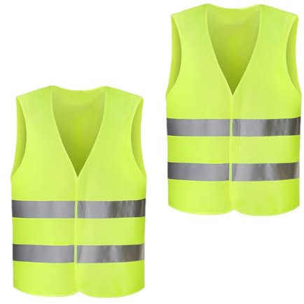 FRTAOOP 2 Stück Warnwesten Auto, 360° Reflektierend Weste Waschbar, Sicherheitsweste, für Radfahrer, Fahrer, Polizei, Arbeiter, Universalgröße