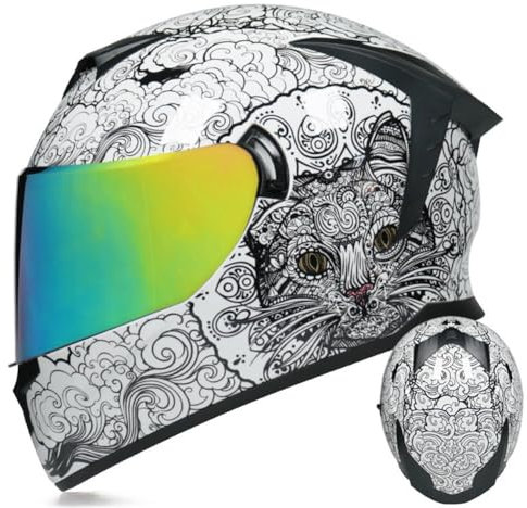 Fahrradhelm Abnehmbares Innenfutter Vollvisierhelm für Sturzhelme für Motorräder ECE 22.05 Zertifiziert Doppelgläser Kollisionsvermeidung ABS Ganzjahressturzhelme für Fahrräder Paar Herrenleitwerk