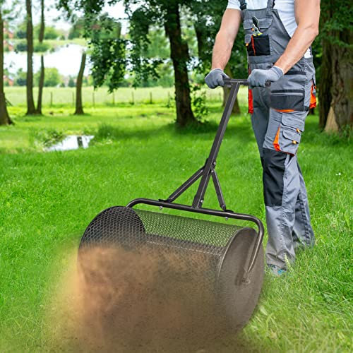 QLSABIA Spandiconcime per Compost e Torba da 24 Pollici, spandiconcime per Prato e Giardino in Rete Metallica Resistente e Migliorato, spandiconcime per Compost per la Cura del Prato e del Giardino