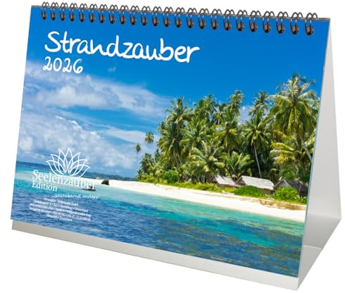 Strandzauber DIN A5 Tischkalender für 2026 Urlaub Strand und Strände - Seelenzauber