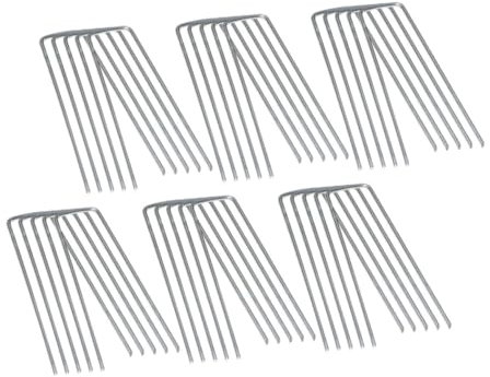 BESPORTBLE 60pièces Piquets u pour Jardinage Lot de Agrafes De Fixation pour Gazon Artificiel Et Bâches Résistants Aux Intempéries Idéaux pour Camping Et Décorations Extérieures