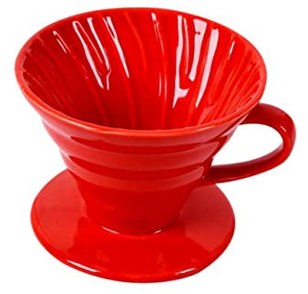 Lurrose Keramik Kaffeekanne 1-4 Tassen Rot Handgefertigter Kaffeefilterbecher Mit Langem Ausguss Für Zuhause Und Home Office