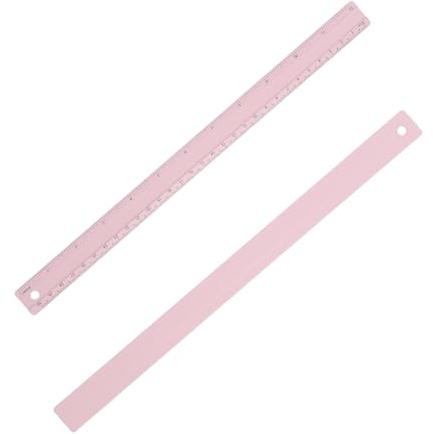 PATIKIL 30 cm/12 tum metalllinjal, 2 st metrisk linjal av aluminiumlegering med tum och centimeter precisionsmätning för kontorsteknik utarbetande stil 2, rosa