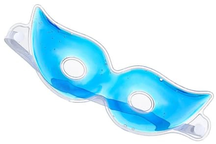 Gogogmee 2 Stück Gel Eis Augenmaske Kühlender Bequemer Schlafmaske für Augenringe und Augenermüdung Blau mit Augenlöchern Wiederverwendbar Kühlschrank Geeignet