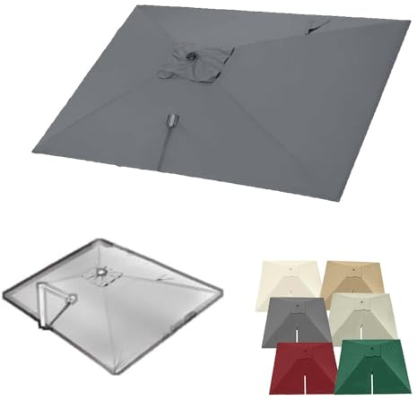 KPEGAXS 400x300cm Toldo De Repuesto para Sombrilla De Jardín Cubierta De Repuesto para Sombrilla Voladizo Toldo De Parasol Excentrico Protección UV(Grey,4x3m (13x10ft))