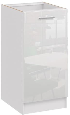 roe furniture Küchenunterschrank 45 cm Breite – Küchenschrank für Aufbewahrung – 45×82×44 cm – schmaler Unterschrank aus Holzwerkstoff, melaminbeschichtet