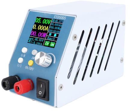 Jeffergarden Fuente de Alimentación Ajustable Fuente de Alimentación de Banco Regulada por CC Pantalla Digital Controlador LED 0-50V 5A 250W para Proyectos de Laboratorio