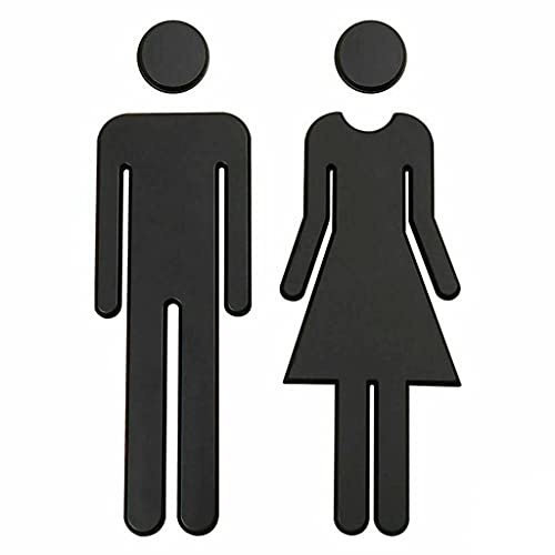 WDWDW Autocollants 3D à Faire soi-même pour Toilettes Homme et Femme, Panneau de Porte WC, décoration Murale Amovible (1 lot)