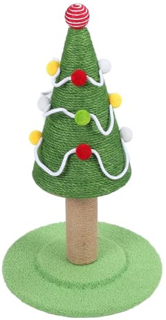 Alomejor Lindo árbol de Navidad Rascador para Gatos Interacción Mejorada Estructura Robusta para el Hogar Interior, Poste Rascador para Gatos de Material Premium para Juego Activo (Grande: 40 X 65