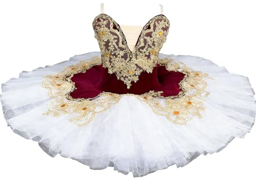 Flickor Balett Tutu Barn Dans Balett Leotard Camisole Klänning Broderad Tutu Dansdräkt Tävlingsdräkt,Q,150