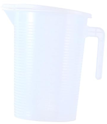 Ronyme Tasse à Mesurer Liquides en Plastique Alimentaire, Verre Doseur Double Graduation avec Poignée et Couvercle, Pichet Verseur pour Lait, Eau, Jus, Préparation Pâtissière, 5000ml