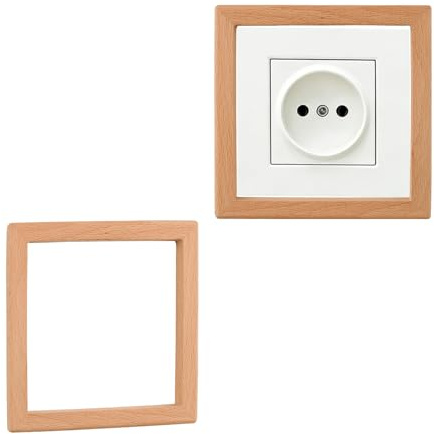 UFURMATE Cubierta envolvente para interruptor de luz, 2 unidades, grano de madera, protector de pared para decoración de interruptores (madera de haya amarilla)