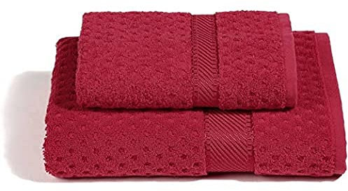 Caleffi – Juego de Toallas Baño 100% Algodón – Set 2 Piezas: 1 Toalla Lavabo 50x100 cm + 1 Toalla Invitado 40x60 cm – Suaves, Absorbentes y Lavables - Toallas Baño Completo - Ducha