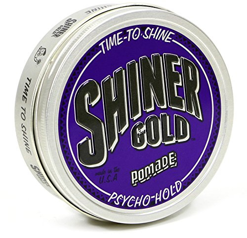 Shiner Gold Psycho Hold Pomade | Extreme Hold | High Shine | Water-based | Coconut Scent, 4oz