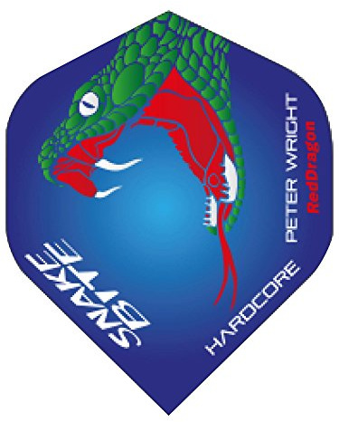RED DRAGON Hardcore Peter Wright Snakebite Extra Dicke Dart Flights - 3 Sätze pro Packung (9 Flights insgesamt)