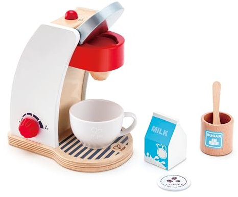 Hape My Coffee Machine | Wooden Kitchen Accessories | Pretend Play Toy | Wooden Play Food | For 2 Years +