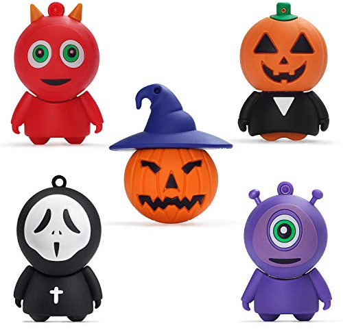 LEIZHAN 32GB USB Stick High Speed Silikon Halloween Cartoon Flash-Memory Stick Pen Drive Kompatibel mit Laptop Computer PC Windows(32GB,Halloween)