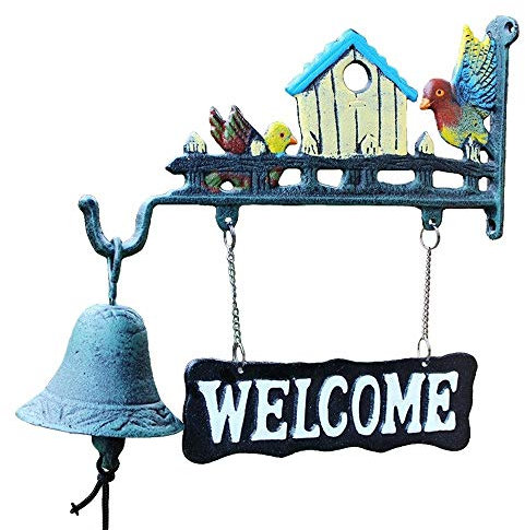 ZZYE Türglocke Gusseisen Rustikale Gusseisen Vogeltürklingel Chime- Dekorative Vintage antike Landhaus-Stil Dekoration for außerhalb des Hauses türglocke