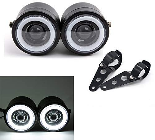 evomosa Motorcycle Headlight LED Front Dual Headlight for Cafe Racer Chopper Custom Bobber