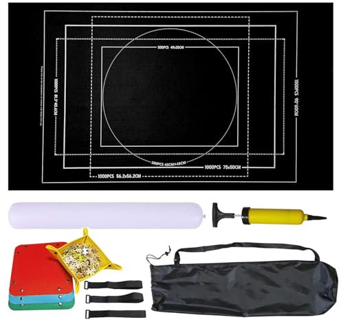 Puzzlematte für Jigsaw Puzzles, mit bis 1500 Puzzle-Teilen, praktisches Zubehör (Schwarz, für 1500PCS)