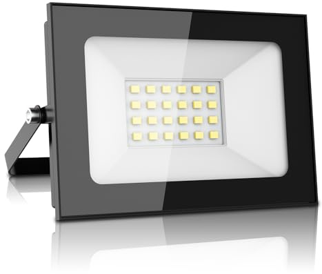 papasbox Faro LED 12V, 20W Faro LED super luminoso 1600LM Faro esterno 3000K bianco caldo, IP65 impermeabile Spotlight per giardino, cortile, terrazza, piazza, fabbrica
