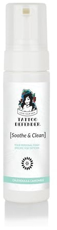 Tattoo Defender Soothe&Clean Foam 150 ml - Beruhigendes Reinigungs-Mousse - zur Pflege von Tätowierungen - Reduziert Rötungen und Schwellungen - Antibakteriell
