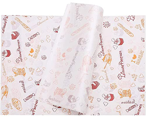 Aieraczy 100 ark vaxat papper, 14 x 10 tum pergamentpapper, livsmedelsförpackningspapper, ost papper, non-stick antifett bakplåtspapper för smörgåsburgare pizza