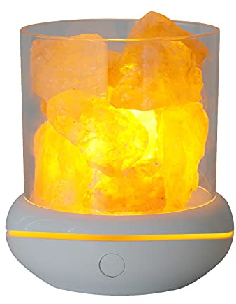 Irishom Salzkristalllampe USB Aroma Diffuser Salzlampe Nachtlicht Salzkristall-Leuchte Duftöldiffuser für Büro Yoga Schlafzimmer